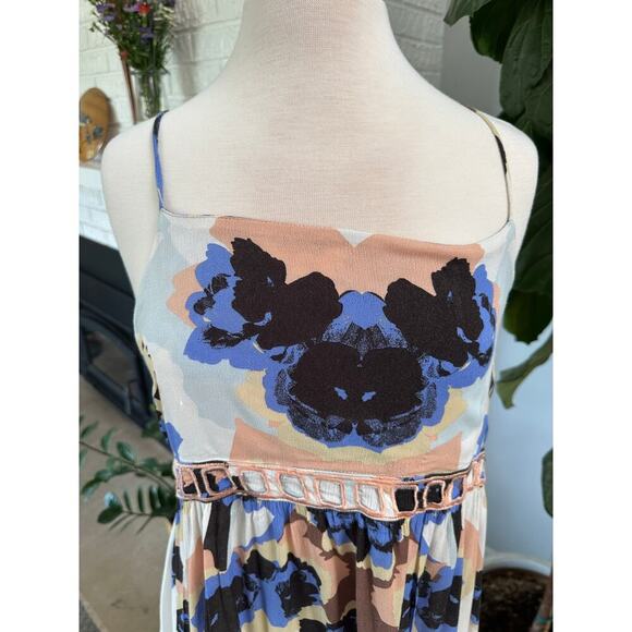 Intimately Free People Tank Dress Gauzy Boho Shark Hi Lo Hem Festival Resort M - Picture 4 of 12